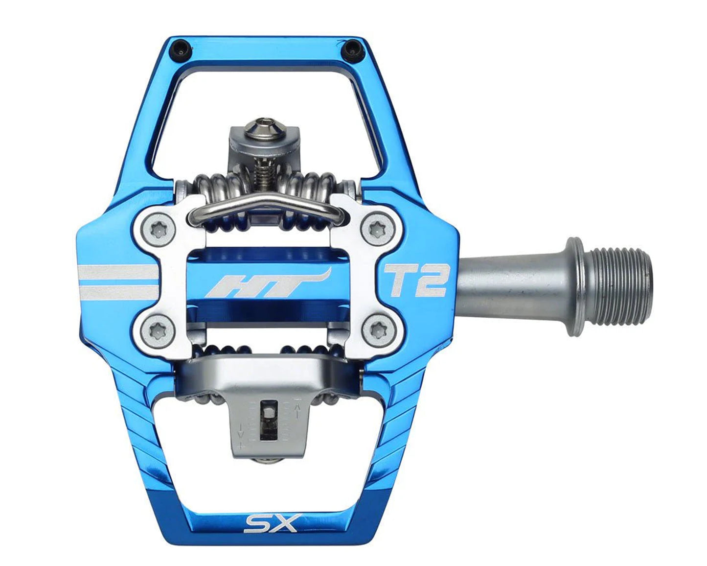 HT Components T2-SX Pedals Dual Sided Clipless Platform AL 9/16" Royal Blue
