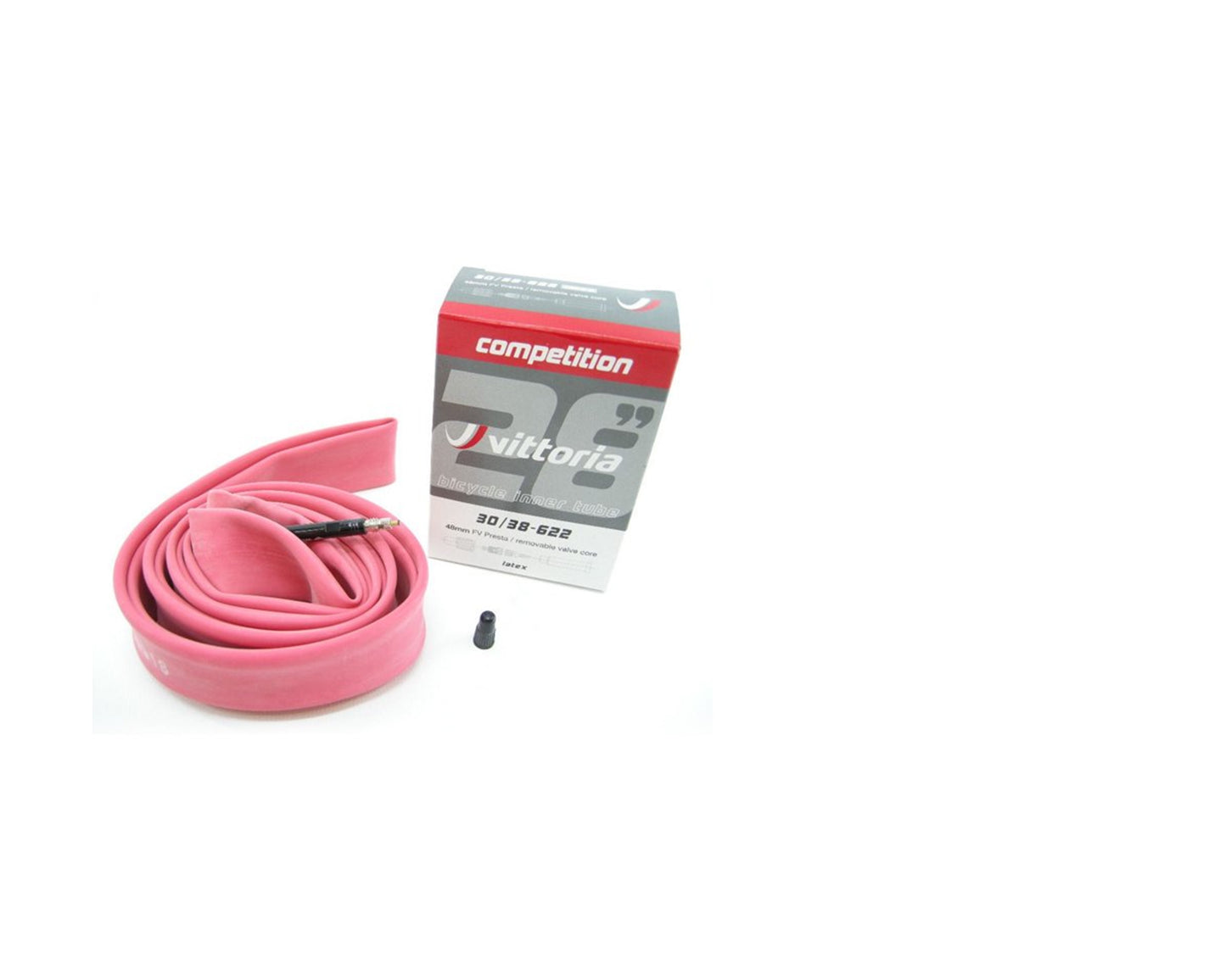 VITTORIA COMPETITION LATEX INNER TUBE: BLACK 700X30-38C PV RVC 48